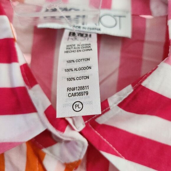 Beach Riot Alexa Top Plus Size 16-22 Striped Button Front Oversized Coverup NWOT - Picture 2 of 9